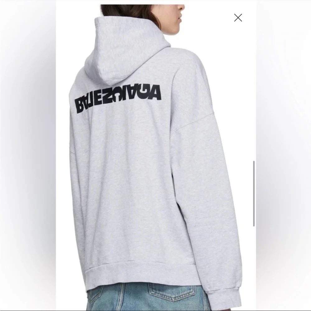 Balenciaga Wide Fit Hoodie w Embroidered back NWT - Picture 9 of 11
